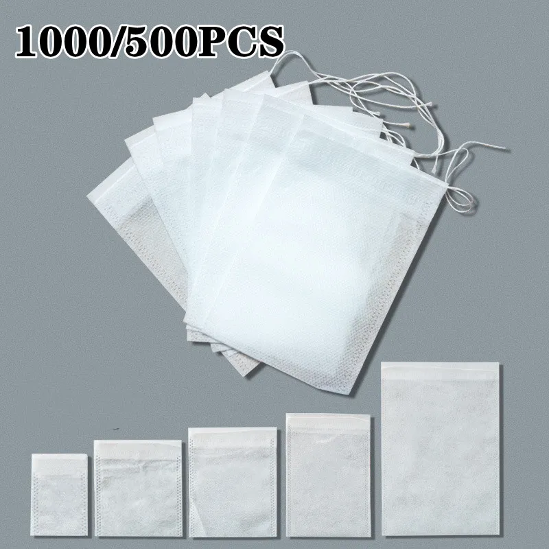 Chamomile Tea - 1000-100 個使い捨てティーバッグフィルターバッグ巾着フィルター紙空の茶注入器ハーブスパイスホームキッチンアクセサリー