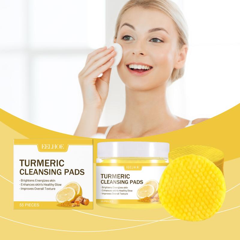 Turmeric - 55枚入り ターメリック コジック酸パッド 保湿洗顔スポンジ 油分コントロール フェイスケア製品