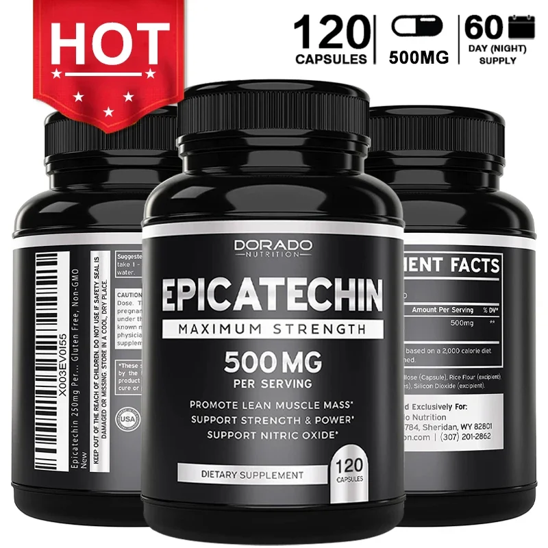 Herbal Supplement - Epicatechin抽出サプリメント、lean muscle、抗酸化物、ニンジン正弦塩、ポンプ & ゲインをサポート、120カプセル、500 mg