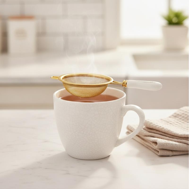 ステンレス製ティーストレーナー、二重メッシュの茶葉フィルター - Herbal Tea のレビューと価格