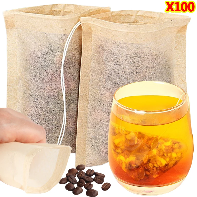 100 個ティーバッグ巾着フィルター付き空のティーバッグコー - Chamomile Tea のレビューと価格