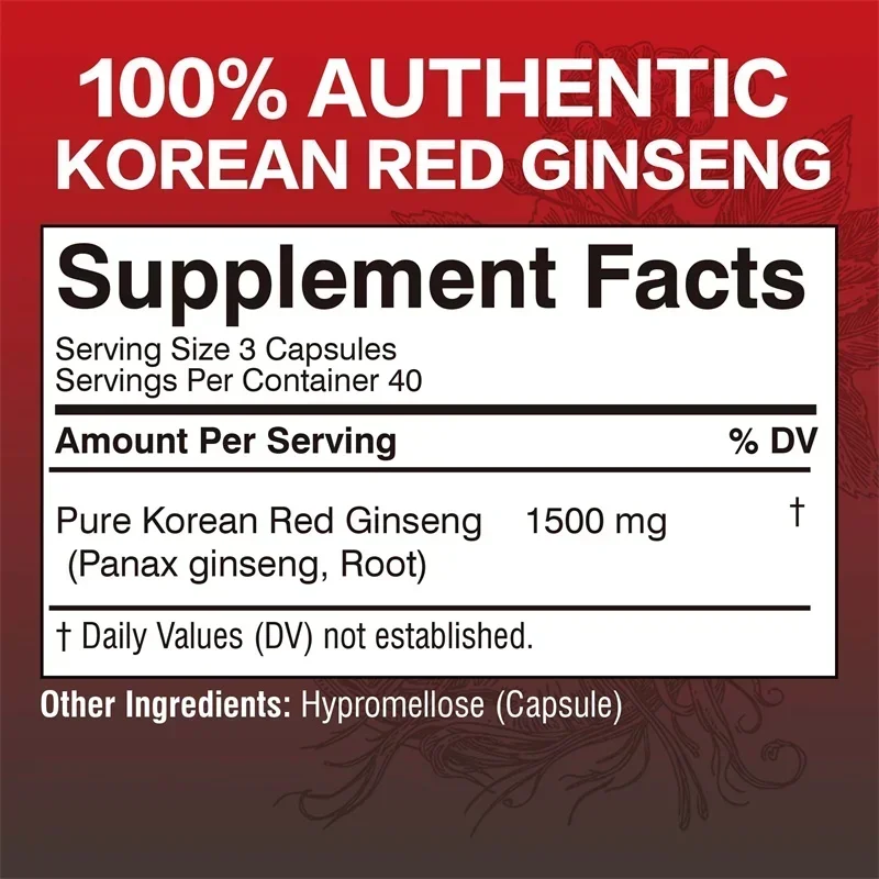 韓国産紅参カプセル - エネルギー、気分、スタミナ、パフォー - Ginger Tea のレビューと価格