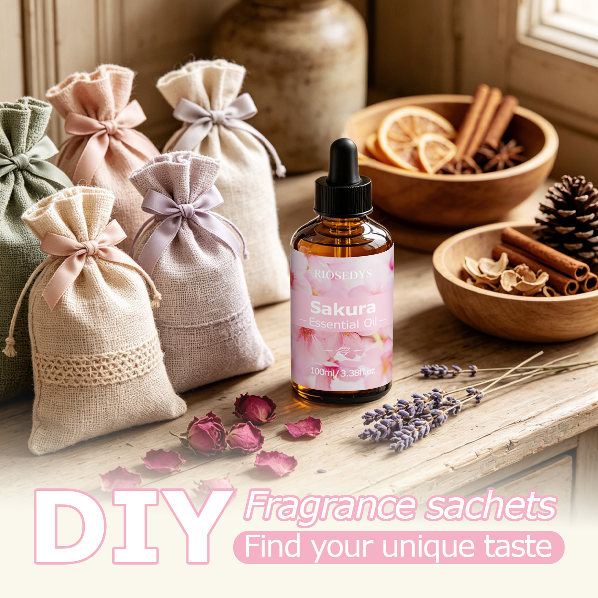 SAKURA エッセンシャルオイル。ディフューザー、DIYク - Lavender Oil のレビューと価格