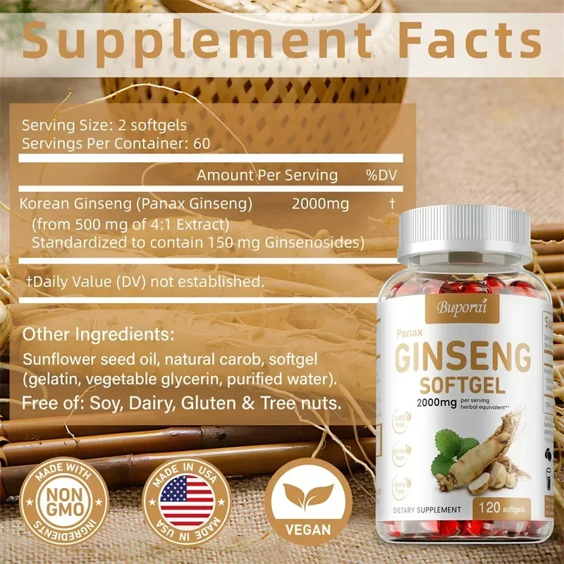 レッドパナックス高麗人参カプセル - 免疫力、エネルギー、疲 - Ginger Tea のレビューと価格